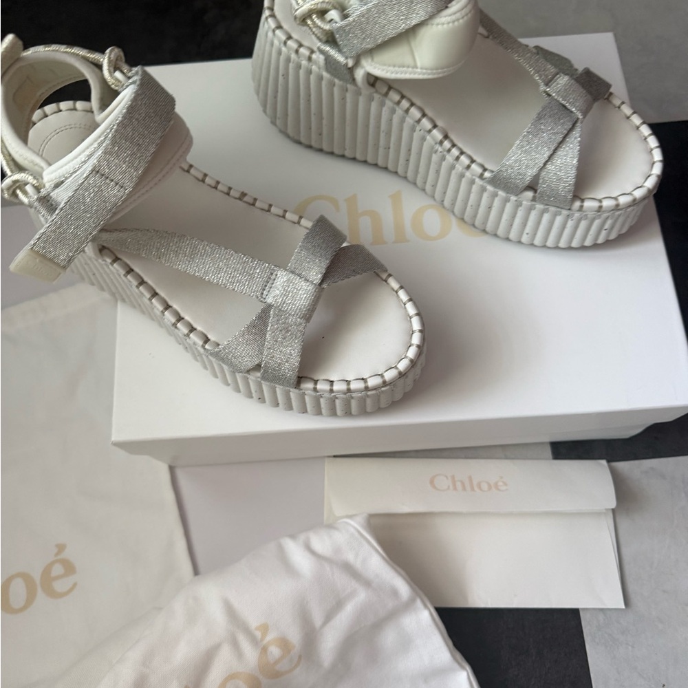 Chloe Silver Western Platform Sandals - Picture 3 of 11